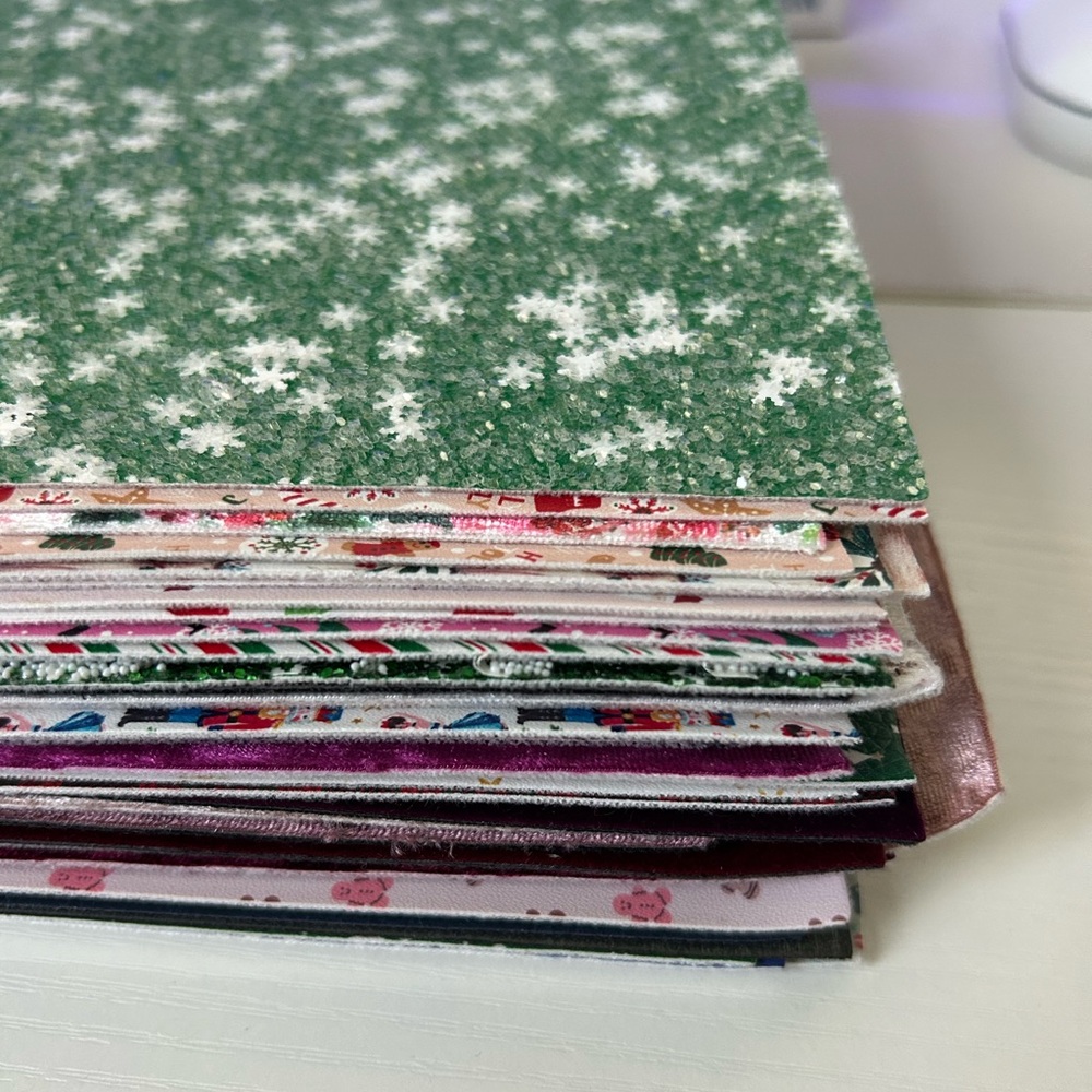 Jewel Box Supply Christmas leather sheets for bows/crafting 36